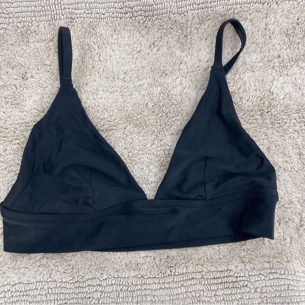 Aerie XL Triangle Bralette Womens Black Adjustable Strap Stretch Minimalist